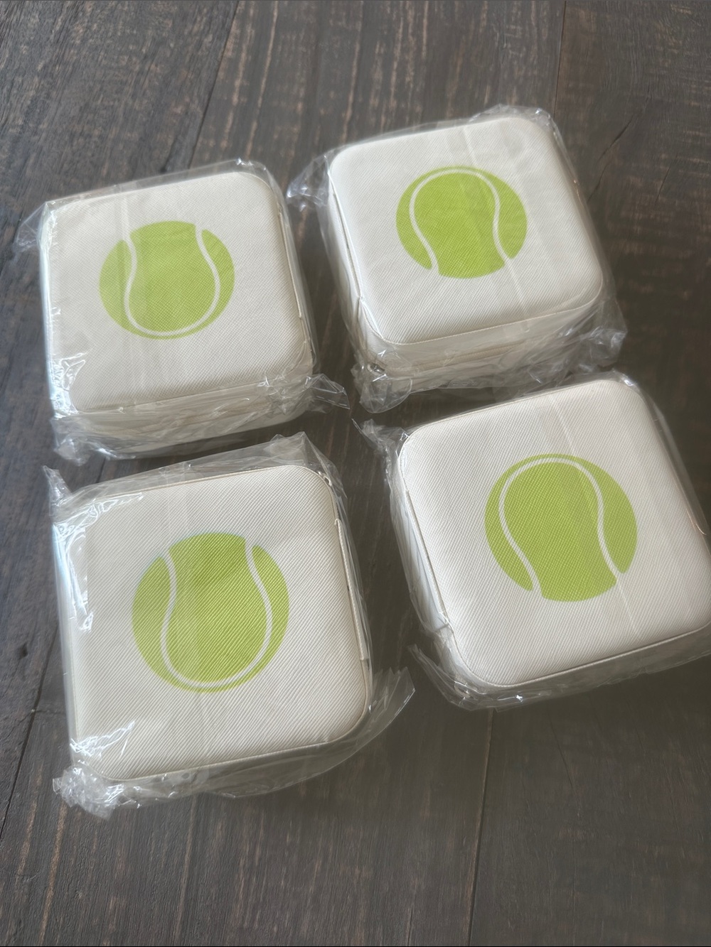 White Tennis Travel Jewelry Boxes - Set of 4